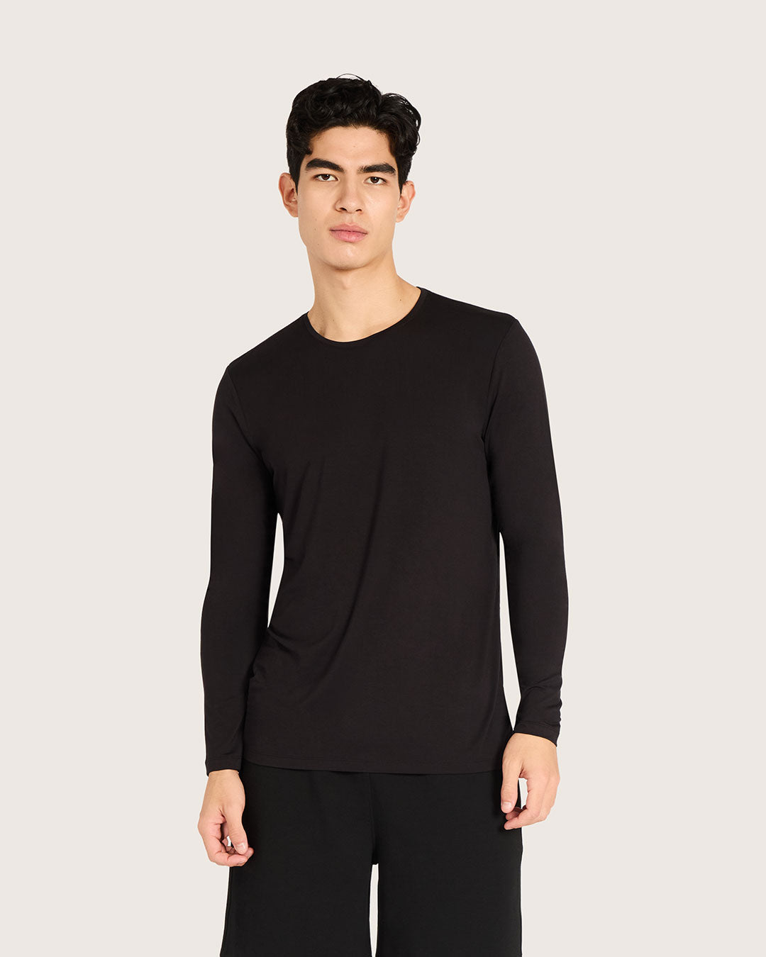 メンズ ロングスリーブクルーネックＴシャツ | Black