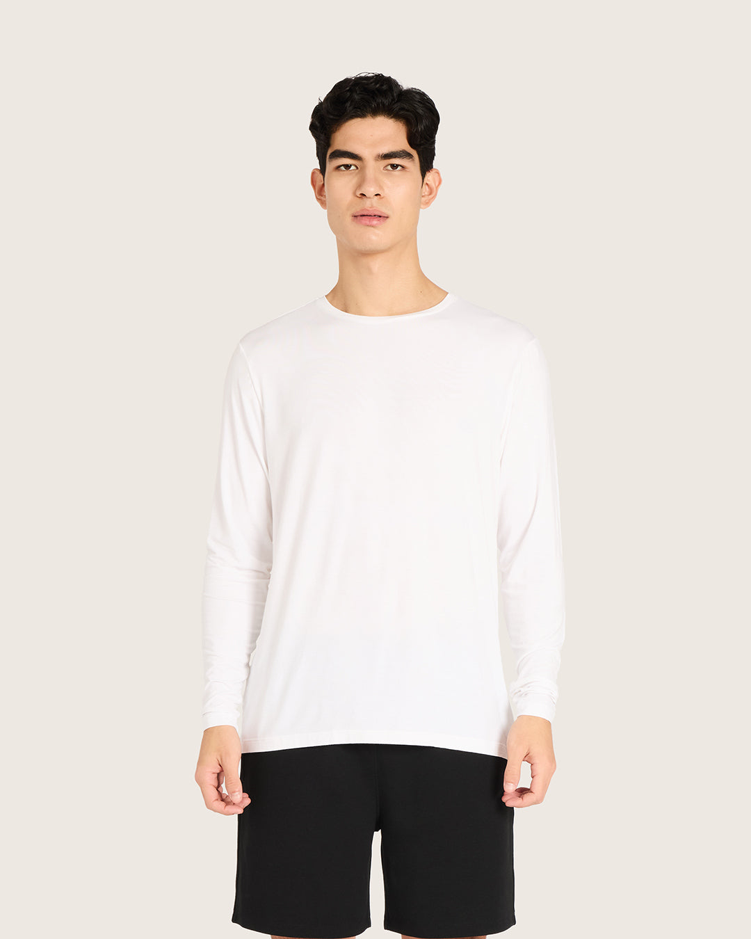 メンズ ロングスリーブクルーネックＴシャツ | White