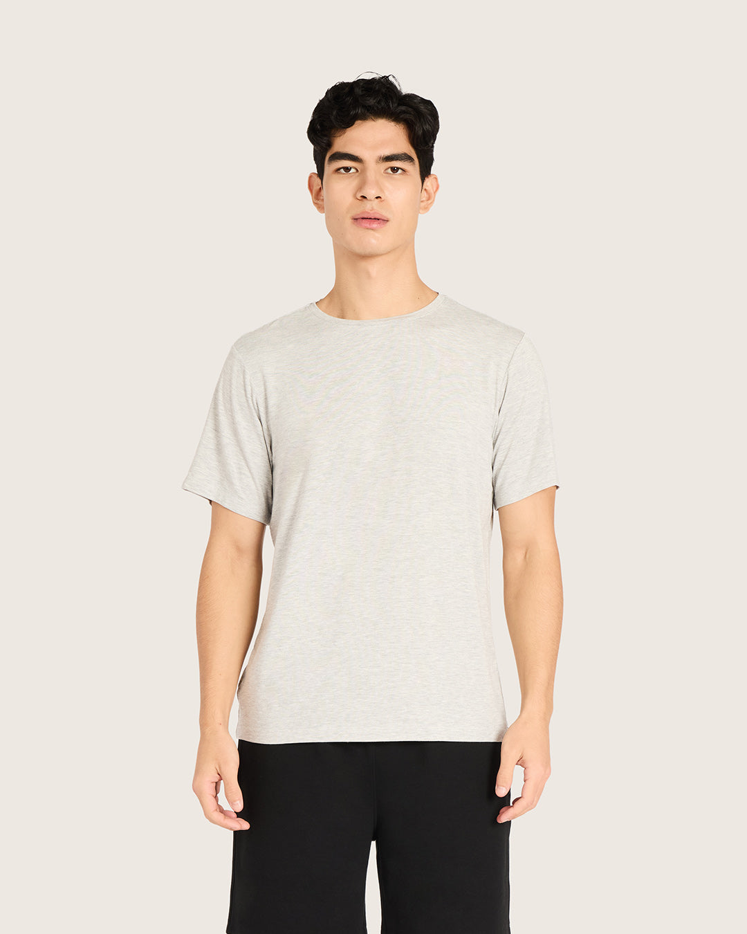 B_メンズ クルーネックＴシャツ | Light Grey Marl