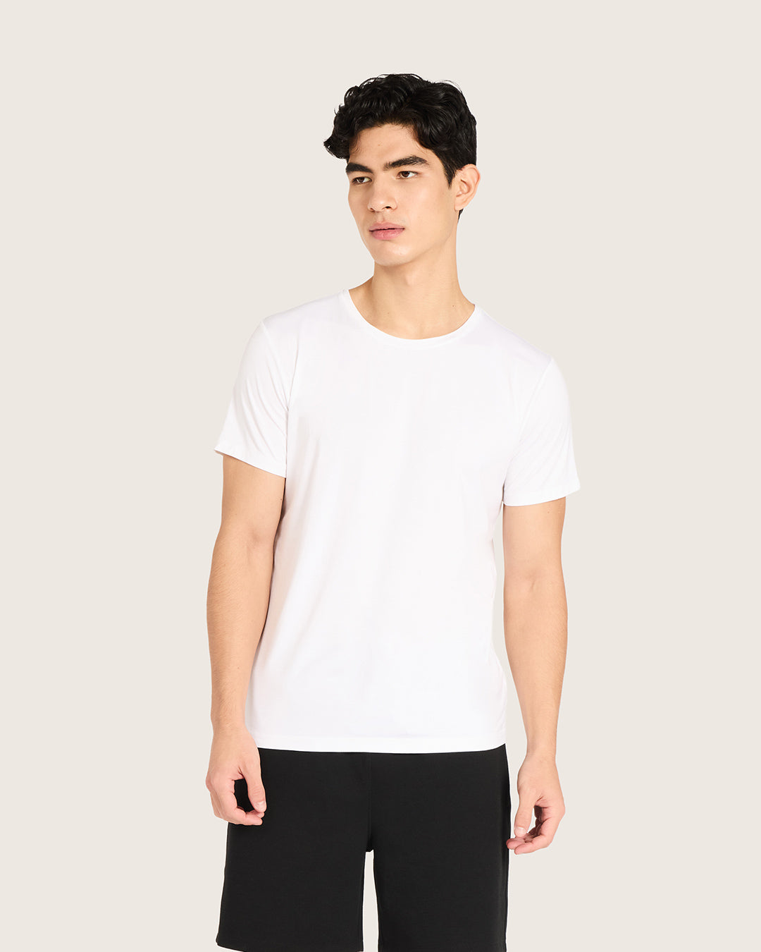 B_メンズ クルーネックＴシャツ | White